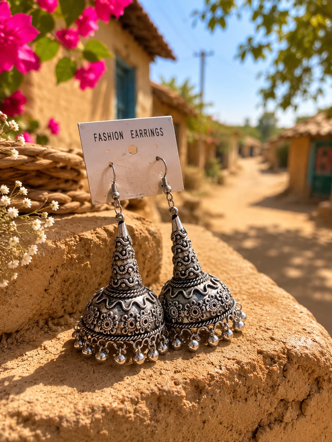 Antique Oxidized Jhumka Earrings