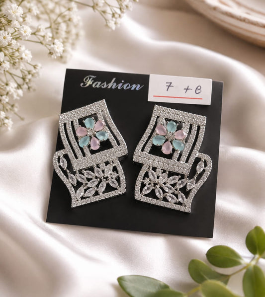 Premium Floral Crystal Statement Earrings