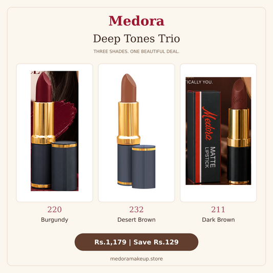 Medora Deep Tones Trio – 220 Burgundy, 232 Desert Brown & 211 Dark Brown — original Shopify product photos